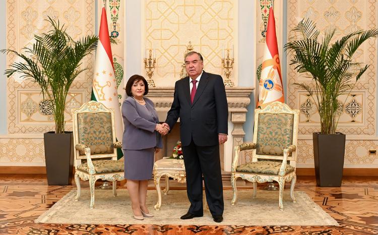 Chair of Milli Majlis Sahiba Gafarova Meets President of Republic of Tajikistan 