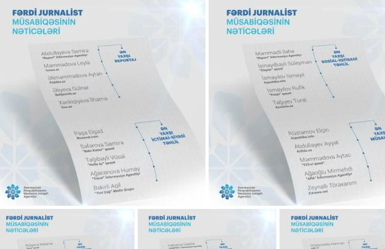 Fərdi jurnalist müsabiqəsinin qalibləri açıqlanıb - SİYAHI