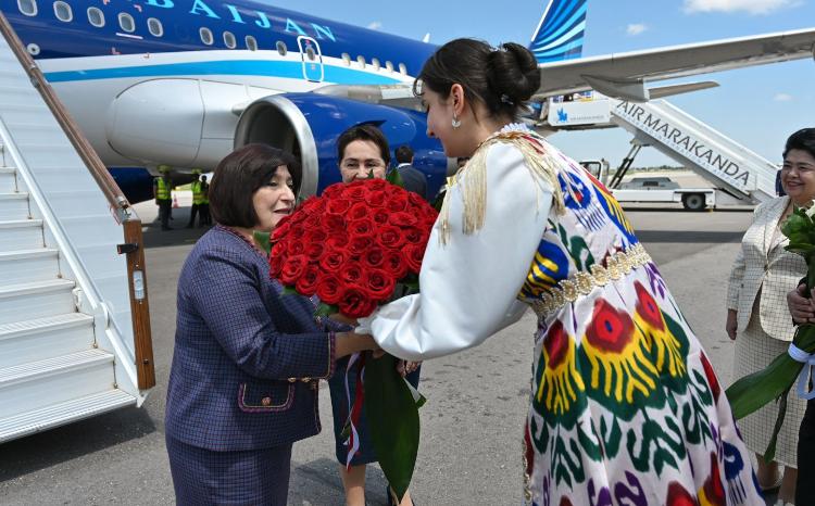 Сагиба Гафарова прибыла в Республику Узбекистан с рабочим визитом 