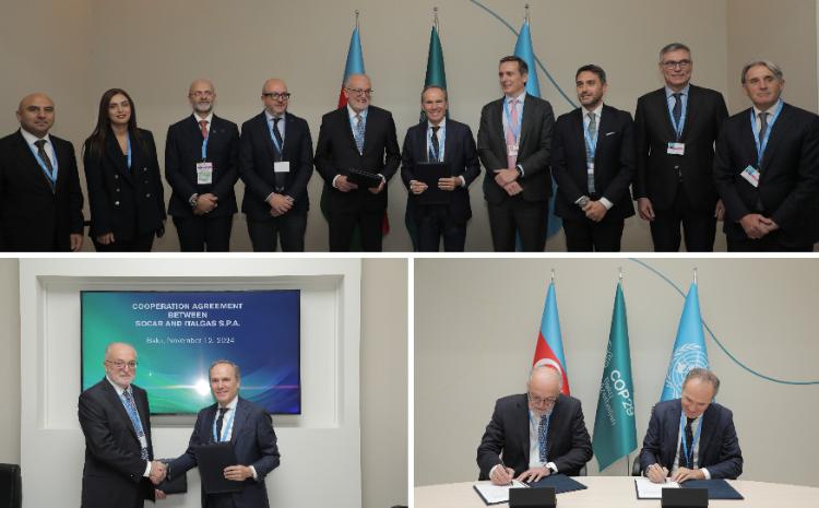 COP29 çərçivəsində SOCAR ilə “İtalgas” şirkəti arasında əməkdaşlığa dair Saziş imzalanıb 