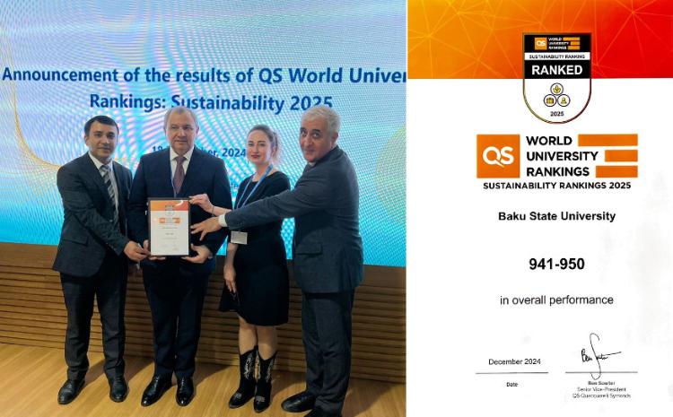 BDU “QS Dayanıqlılıq Reytinqi 2025” nəticələrinə görə Azərbaycanda birincidir! 
