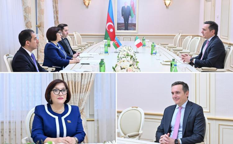 Milli Majlis Speaker Sahiba Gafarova Meets Ambassador of Italy to Azerbaijan 