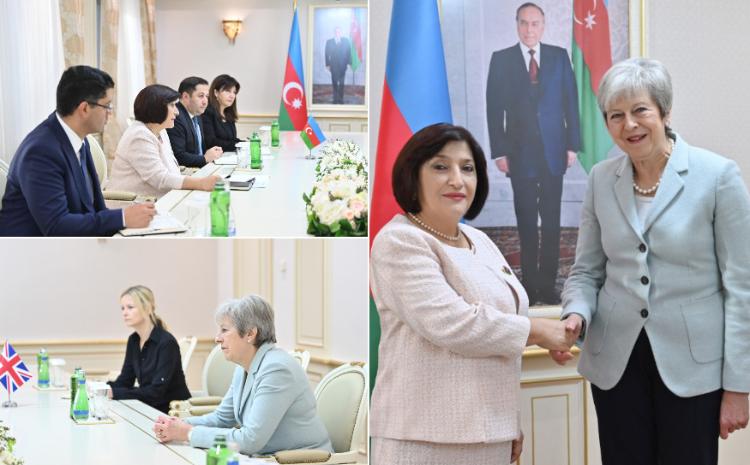 Sahiba Gafarova Meets with 76th Prime Minister of United Kingdom of Great Britain and Northern Ireland Theresa May 