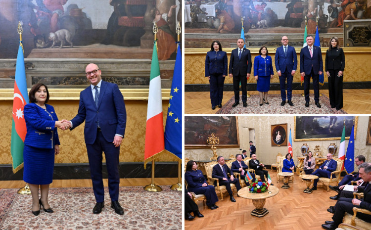 Speaker of Milli Majlis Sahiba Gafarova Meets with President of Chamber of Deputies of Italy Lorenzo Fontana 