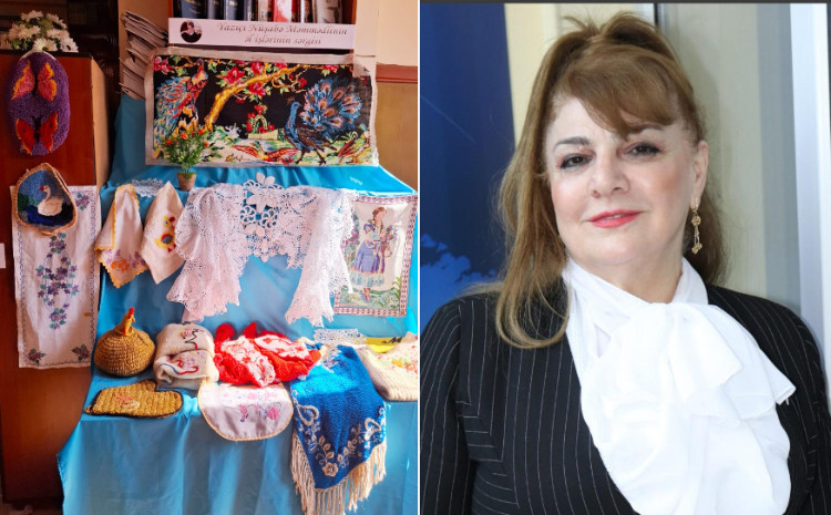 Tanınmış yazıçının əl işlərinin sərgisi açıldı 