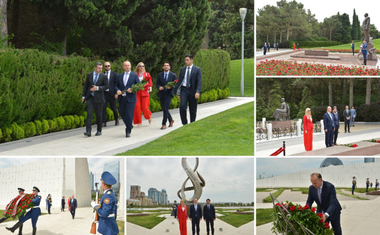 Speaker of Assembly of Republic of North Macedonia Goes to Alley of Honour and Victory Park 