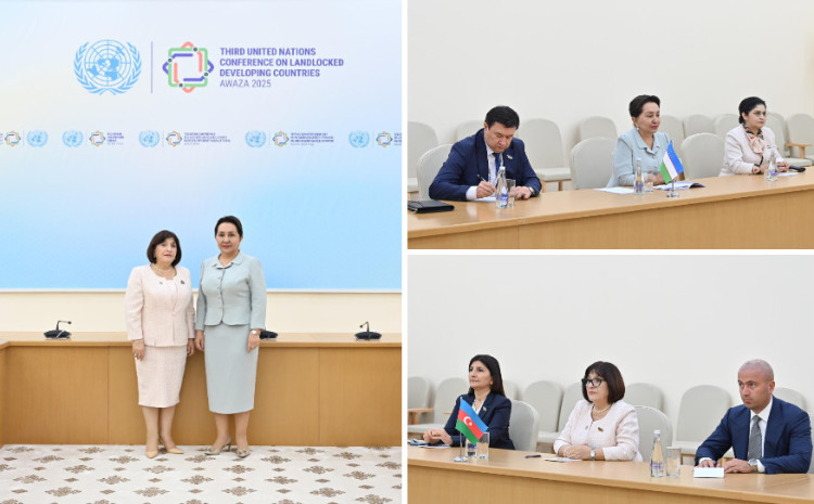 Sahibə Qafarova Türkmənistanda Özbəkistan Ali Məclisi Senatının sədri Tənzilə Narbayeva ilə görüşüb 