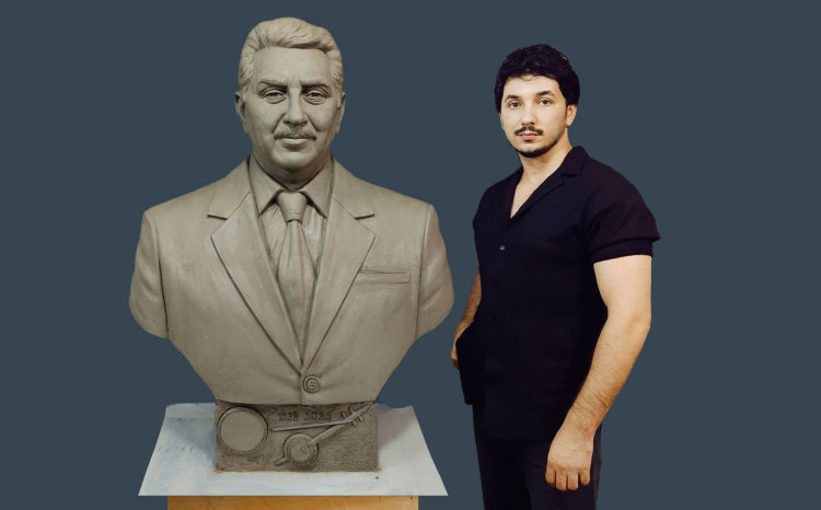 Heykəltəraş Müstəqil Balayev Arif Babayevin büstünü hazırlayıb 