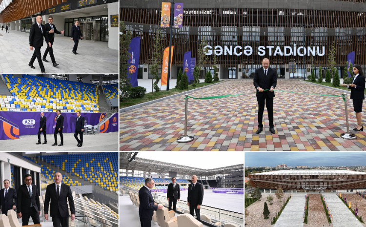 Prezident Gəncə Stadionunun açılışında - VİDEO