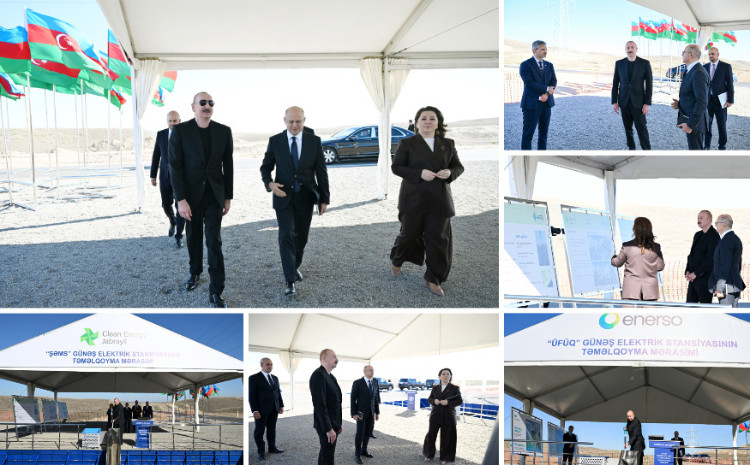 President Ilham Aliyev laid foundation stone for “Shams” and “Ufug” Solar Power Plants in Shahvalli village of Jabrayil district 