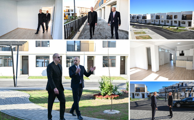 President Ilham Aliyev reviewed completed 104-apartment residential complex in Zangilan 