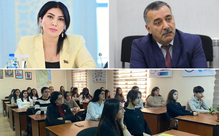 Deputat Elnarə Akimova tələbələrə “Türkçülük işığında” mövzusunda ustad dərsi keçdi 