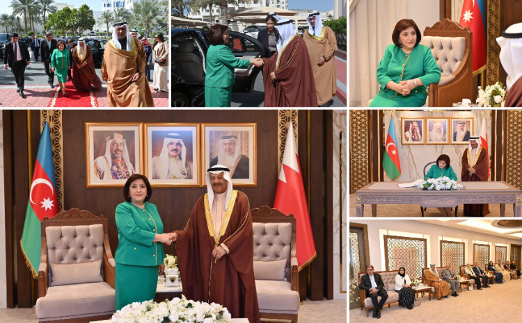 Speaker of Milli Majlis Sahiba Gafarova meets with Chairman of Consultative Council of Kingdom of Bahrain Ali bin Saleh Al Saleh 