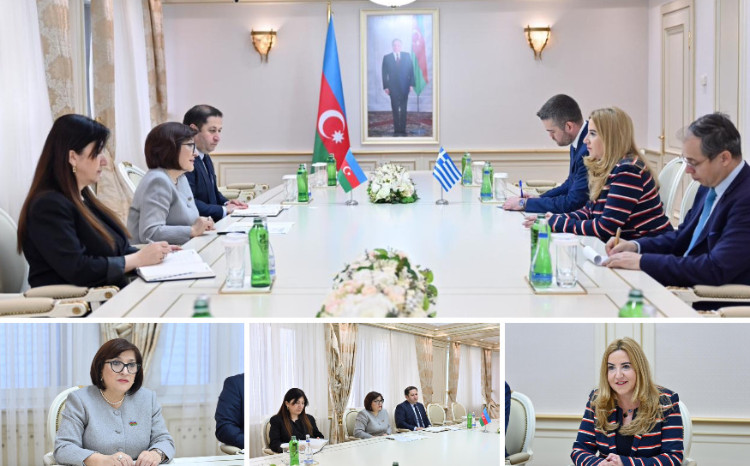 Speaker of Milli Majlis Sahiba Gafarova Meets Ambassador of Greece to Our Country 