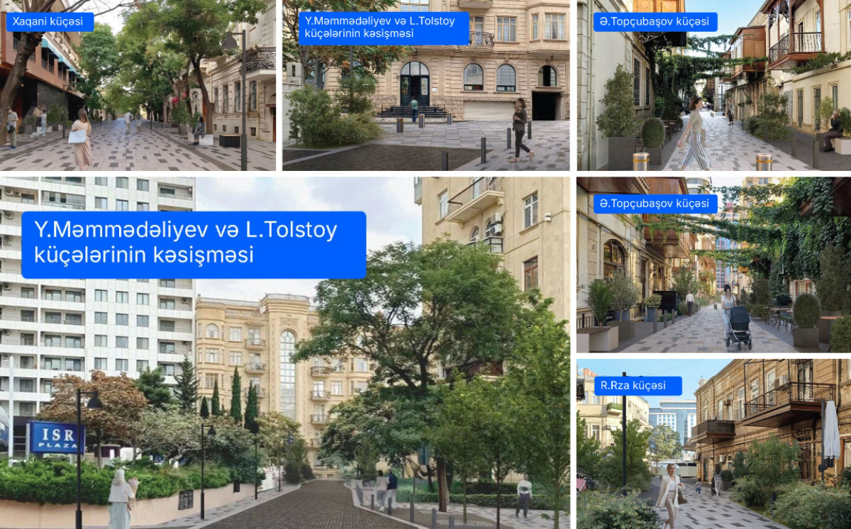 Two Pedestrian Routes to Connect Khagani Garden and Fountain Square with Winter Park and Central Park 