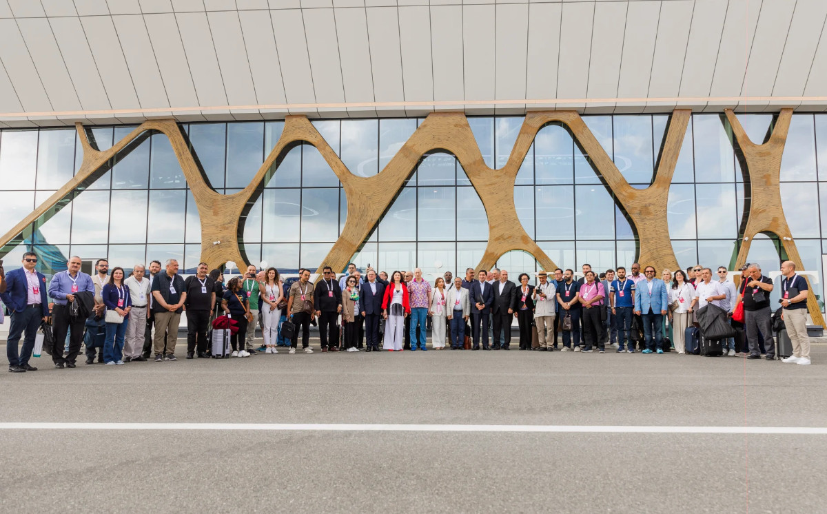 The plane with foreign guests joining the 4th Shusha Global Media Forum landed at Fuzuli International Airport 