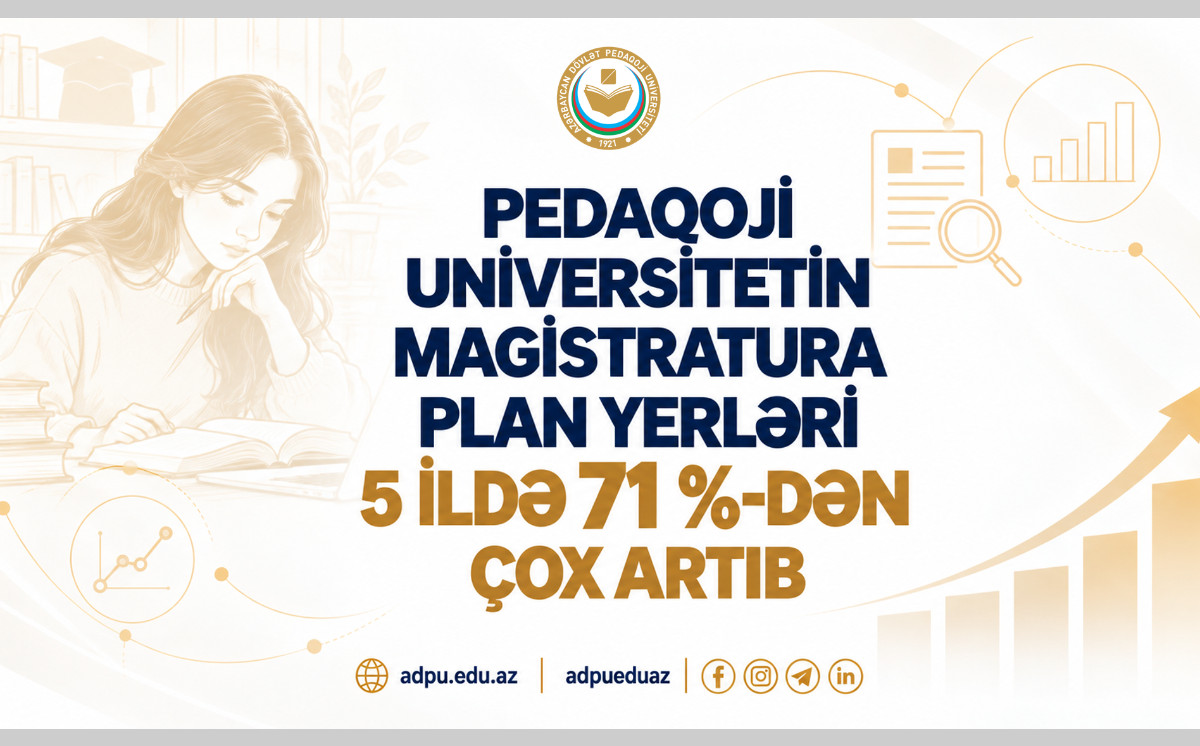 Pedaqoji Universitetin magistratura plan yerləri 5 ildə 71 %-dən çox artıb 